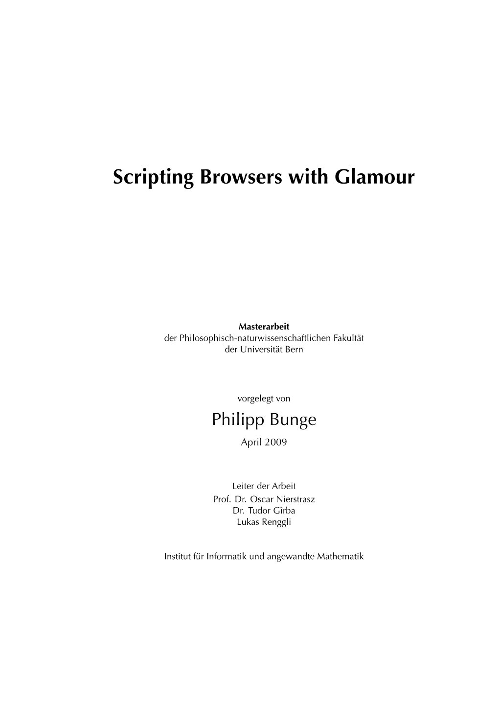 Scripting Browsers with Glamour