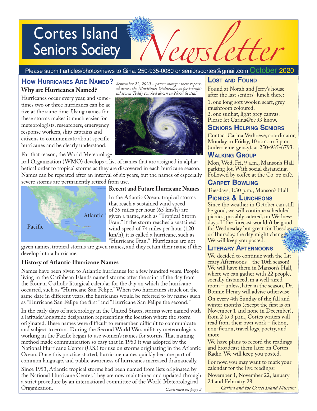 Cortes Island Seniors Society Newsletter