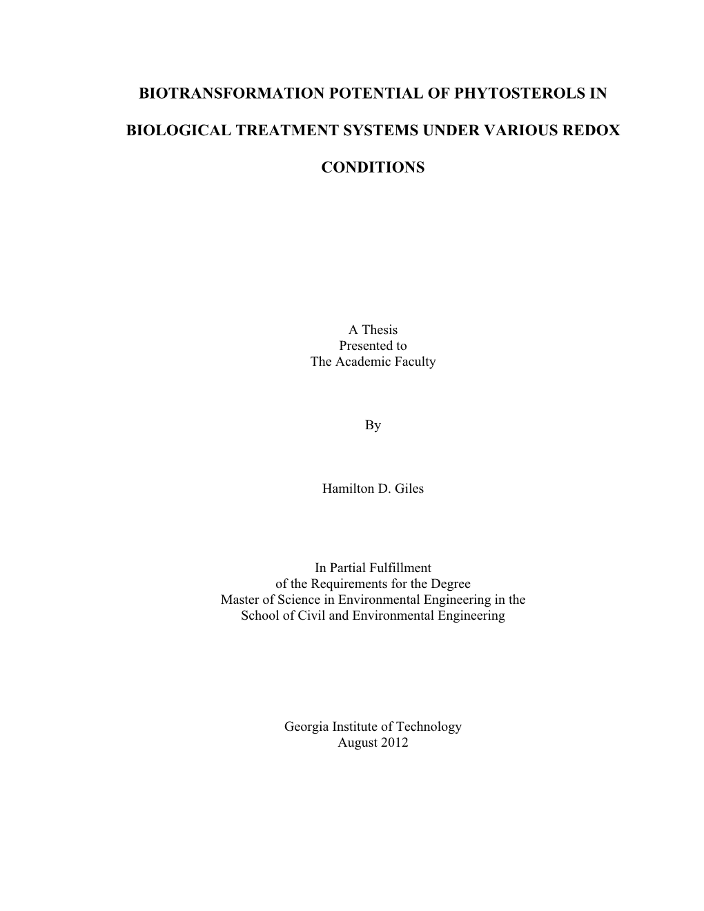 Biotransformation Potential of Phytosterols In