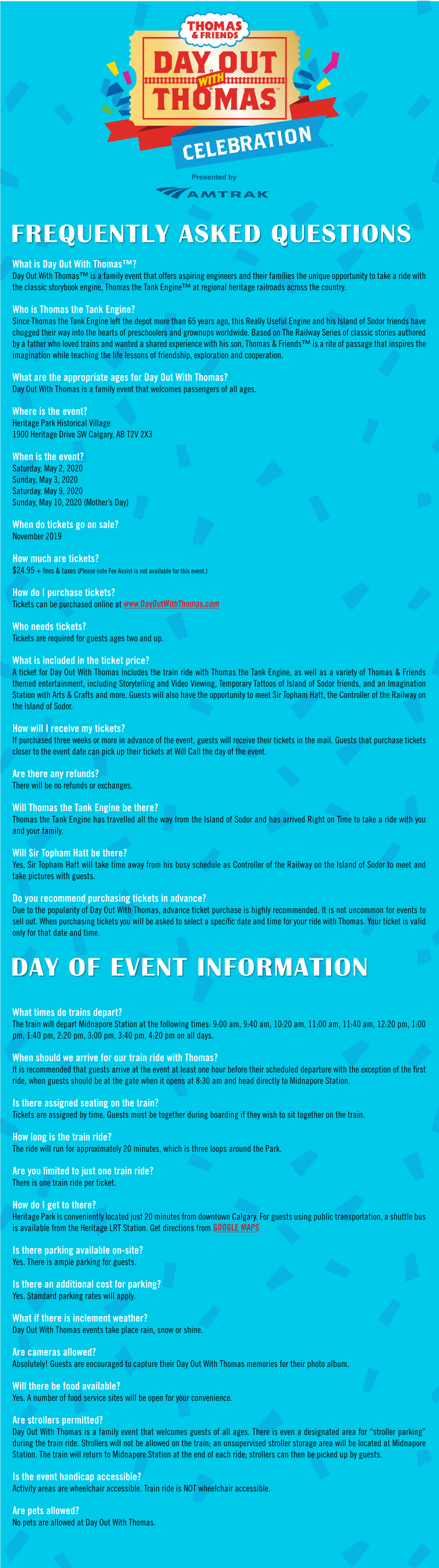 Frequently Asked Questions Day of Event Information