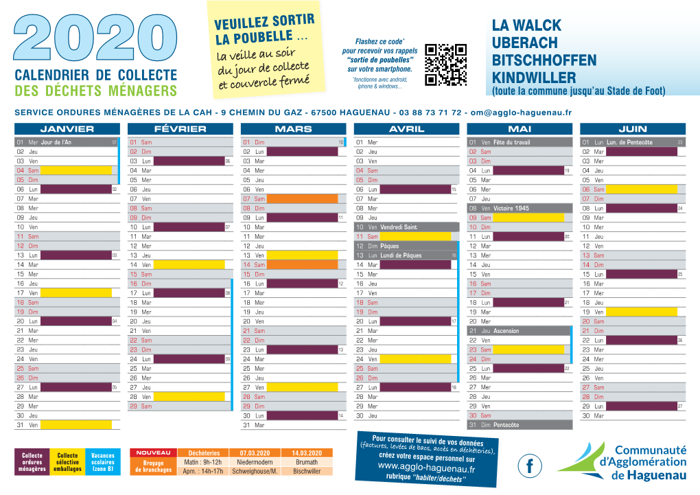 Calendrier OM 2020 La Walck – Uberach – Bitschhoffen – Kindwiller