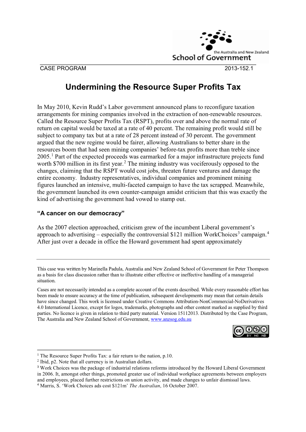 Undermining the Resource Super Profits Tax
