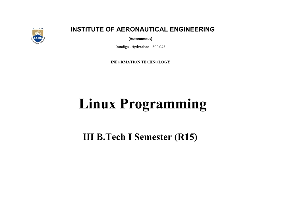 Linux Programming