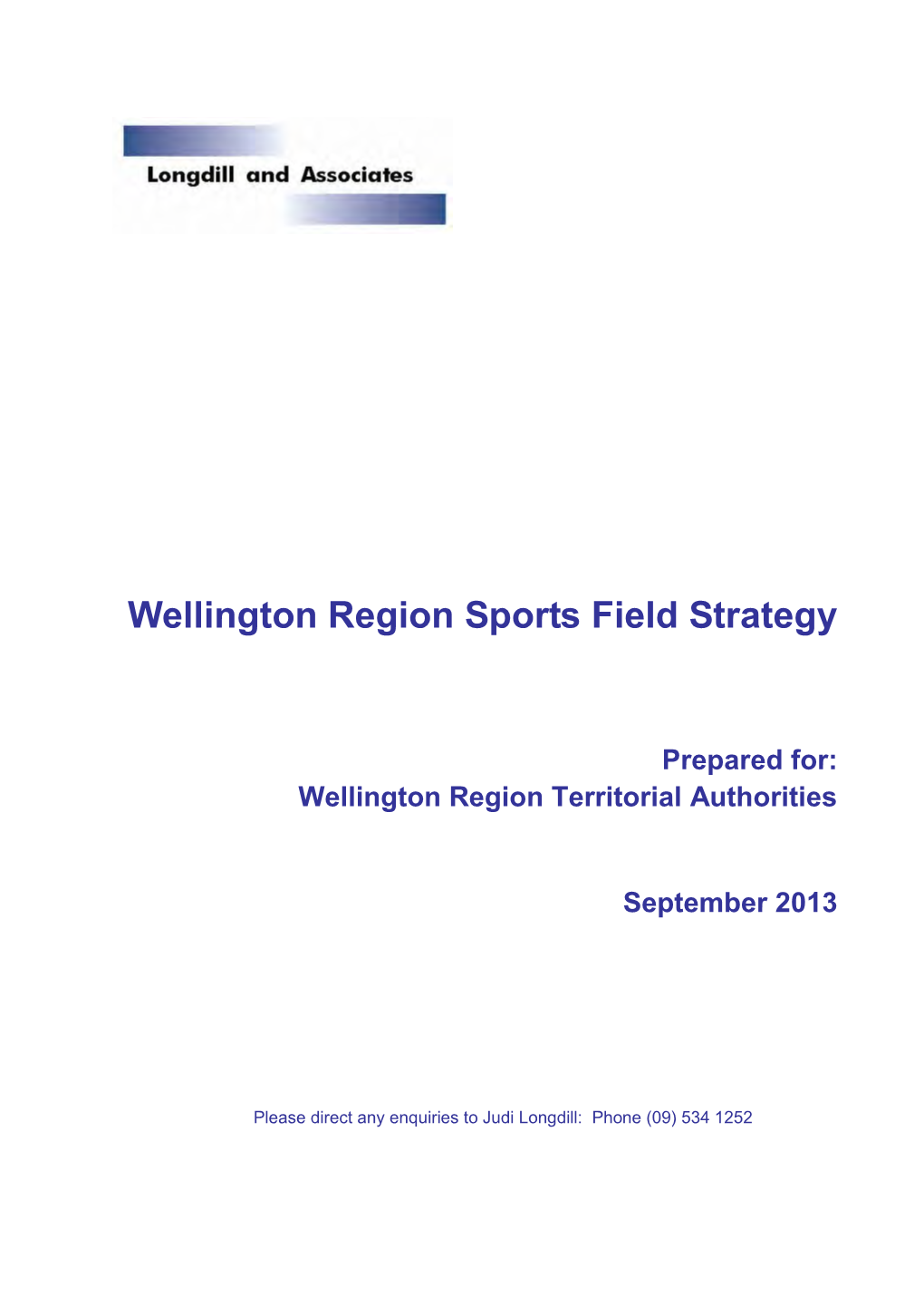 Wellington Region Sports Field Strategy