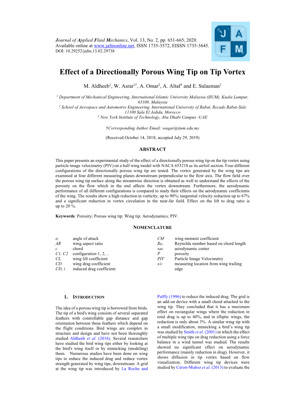 Effect of a Directionally Porous Wing Tip on Tip Vortex