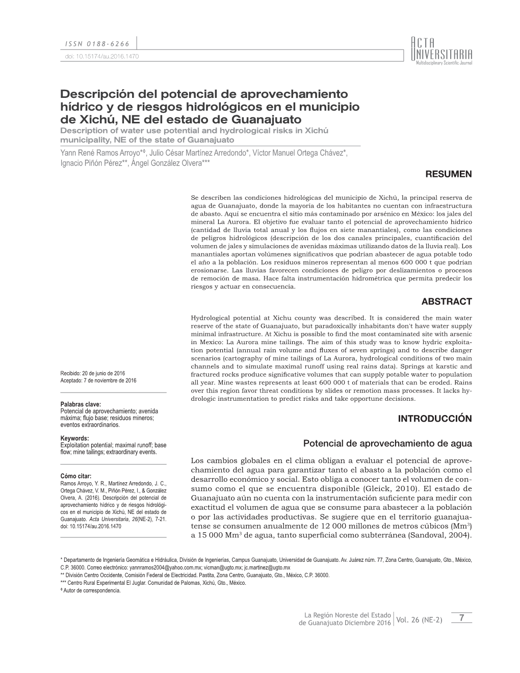 Descripción Del Potencial De Aprovechamiento Hídrico Y De