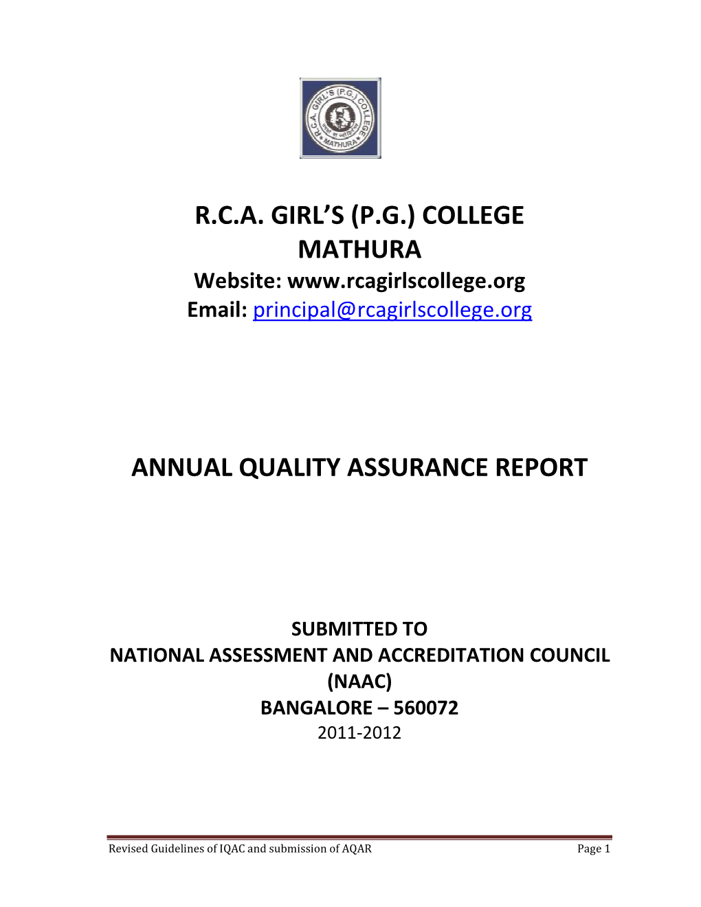 AQAR 2011-2012 Report