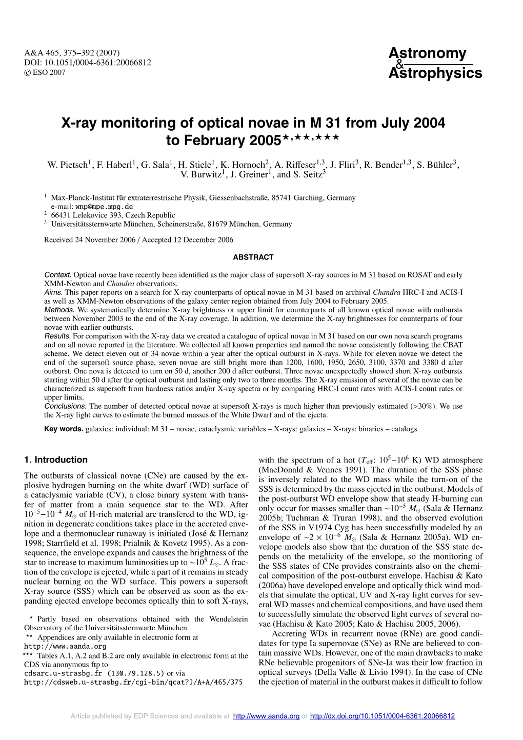 X-Ray Monitoring of Optical Novae in M 31 from July 2004 to February 2005�,��,�