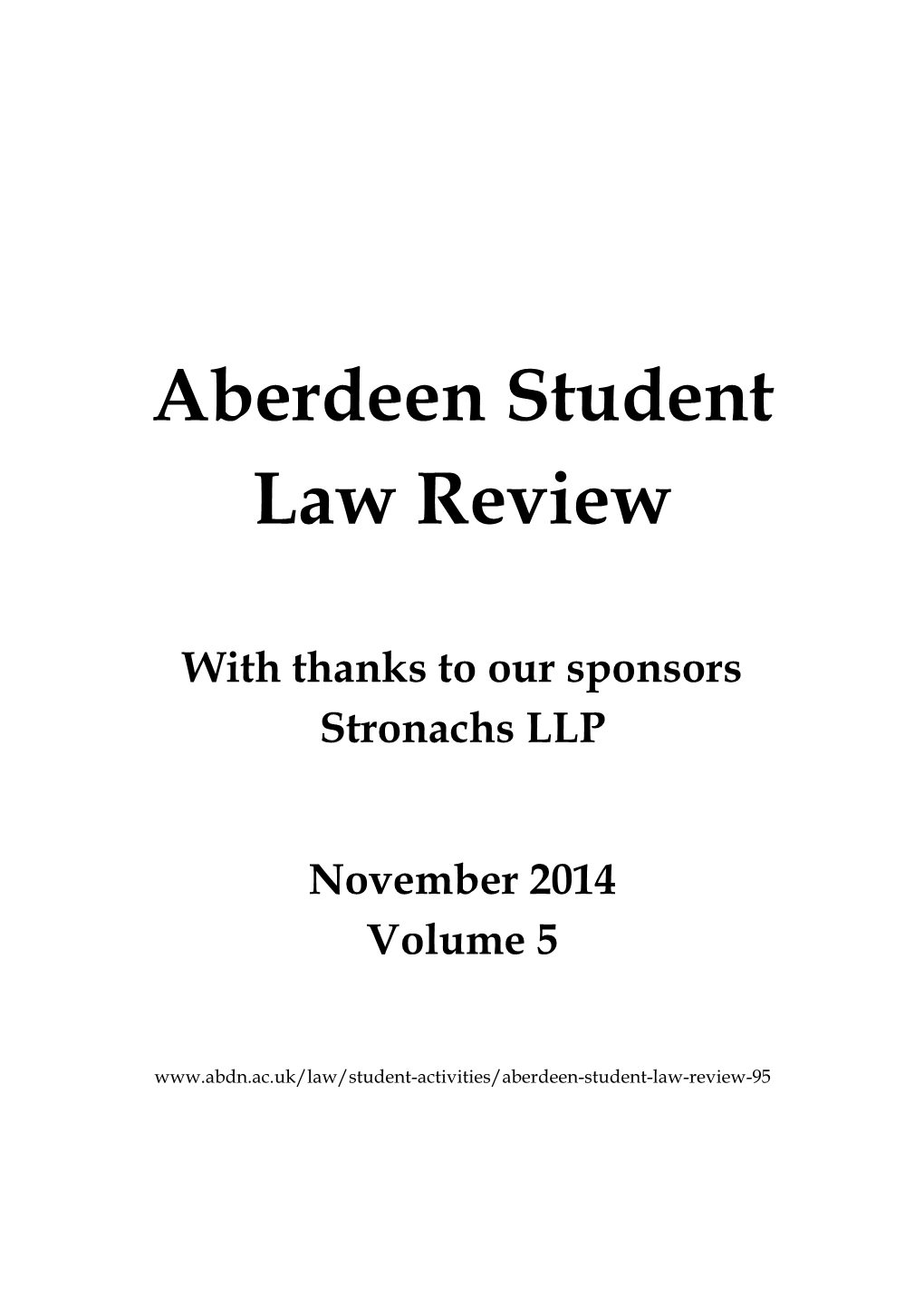 Aberdeen Student Law Review