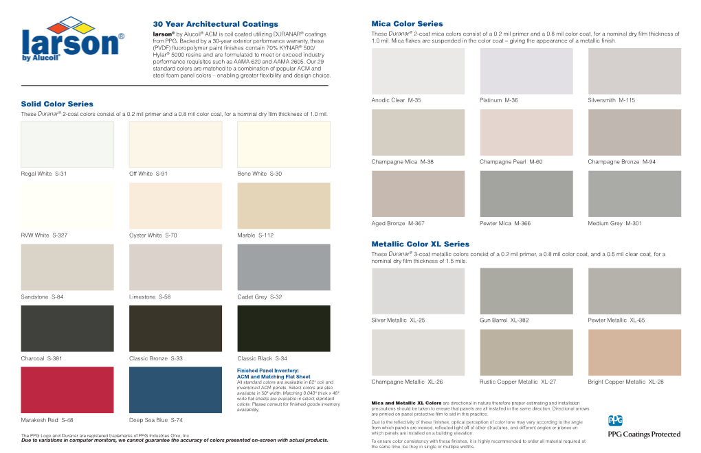 Alucoil Color Chart