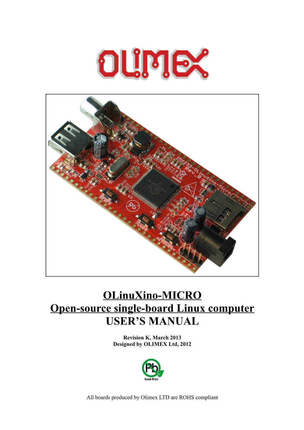 Olinuxino-MICRO Open-Source Single-Board Linux Computer USER’S MANUAL