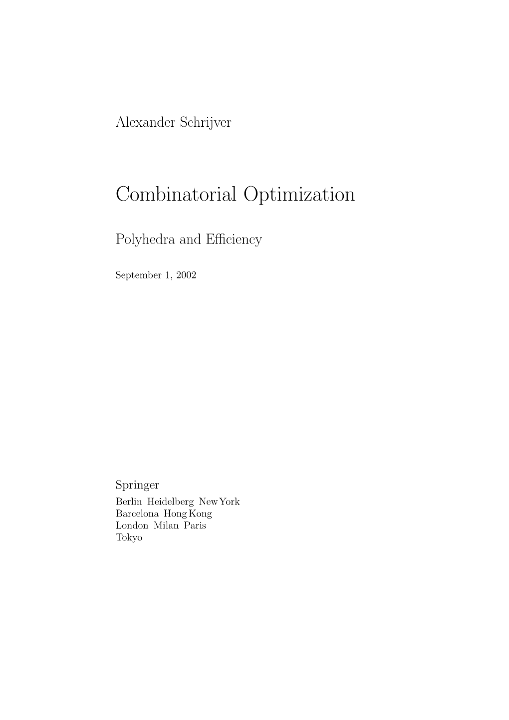 Combinatorial Optimization