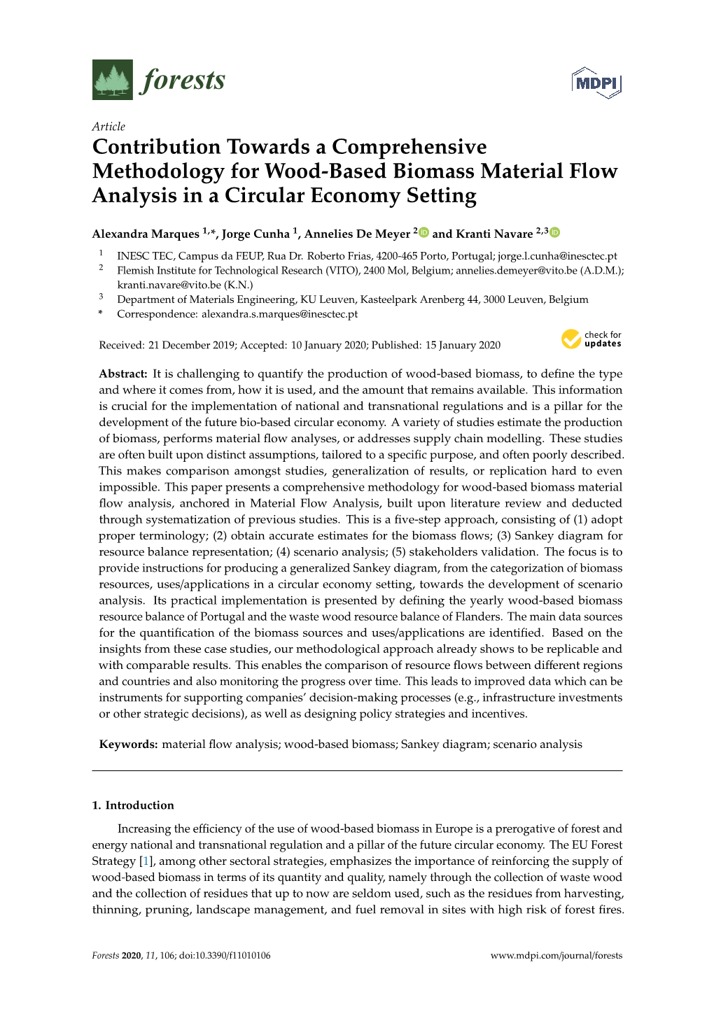 Contribution Towards a Comprehensive Methodology for Wood-Based Biomass Material Flow Analysis in a Circular Economy Setting