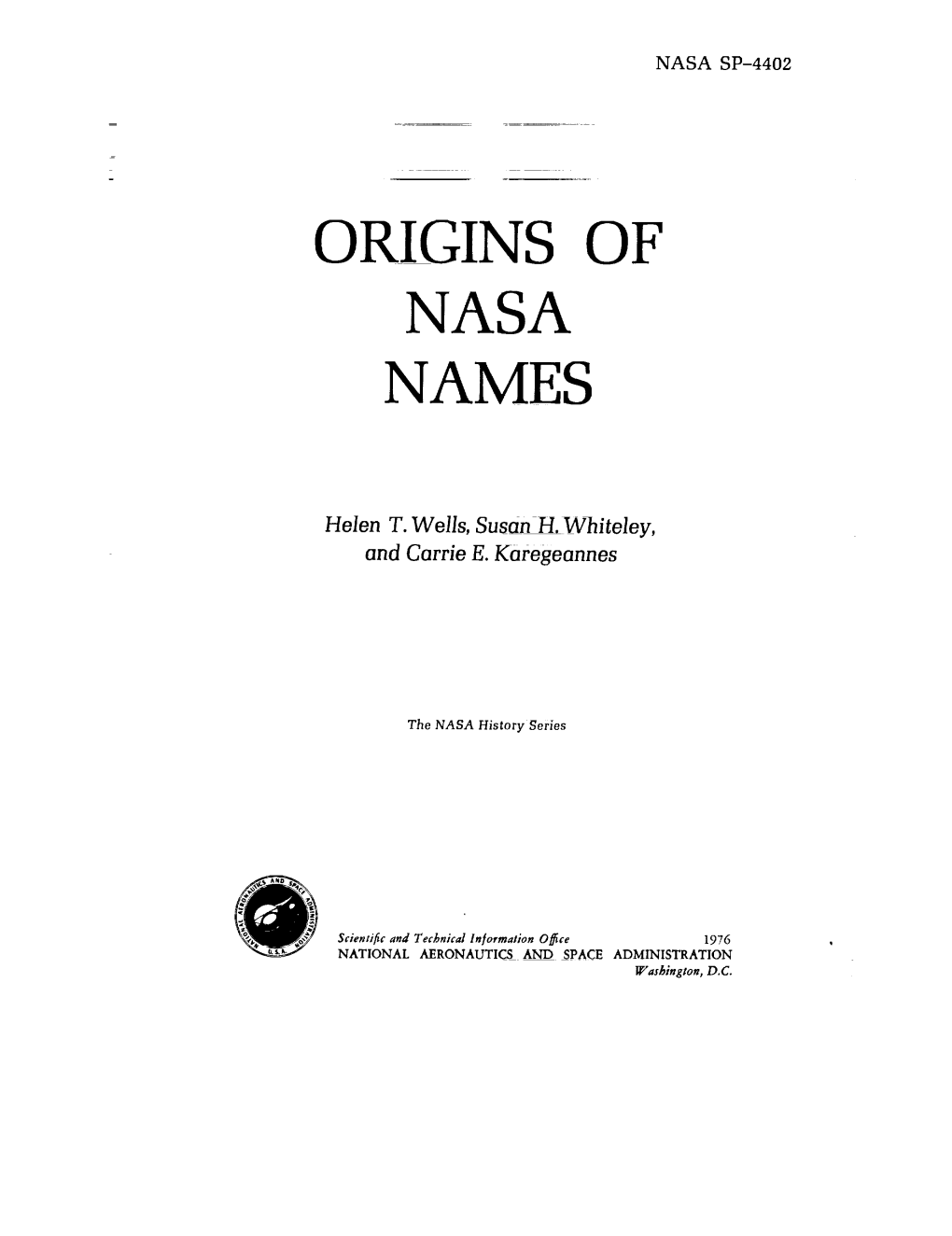 Origins Nasa Names Of