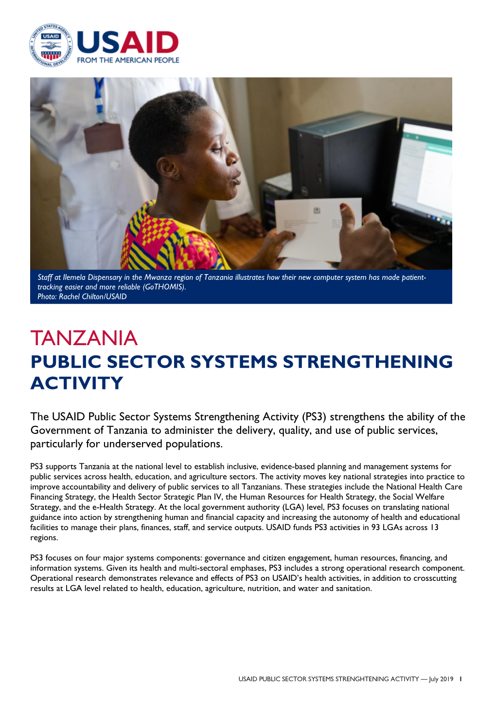 Public Sector Systems Strengthening Activity Fact Sheet