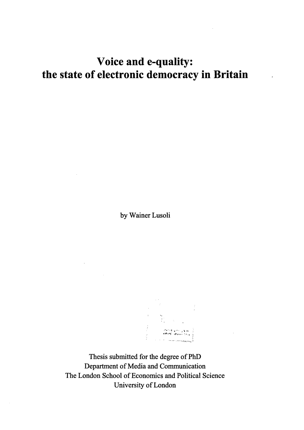 The State of Electronic Democracy in Britain