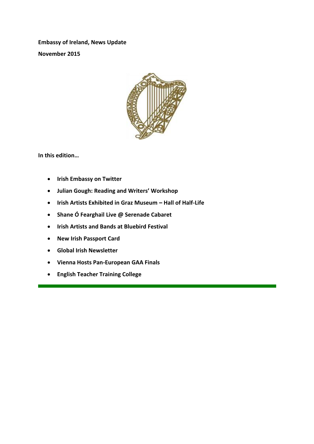Irish Embassy on Twitter • Julian Gough