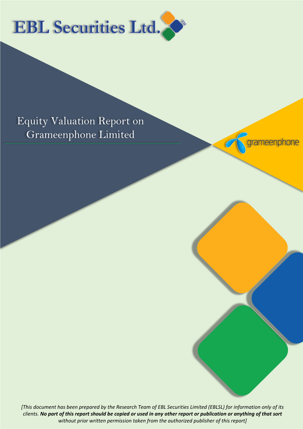 Equity Valuation Report on Grameenphone Limited