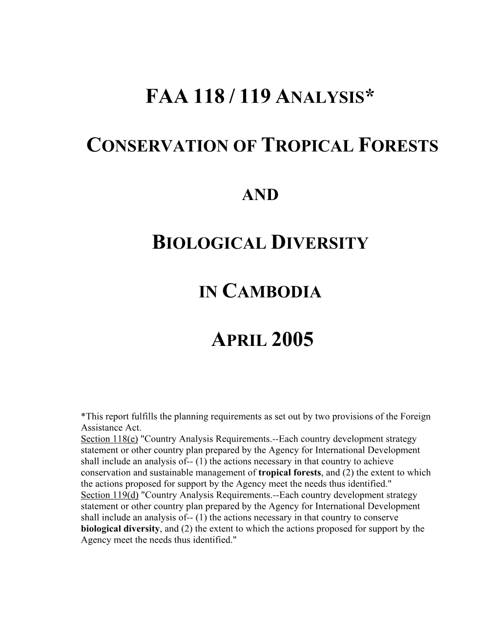 USAID-Cambodia Forest and Biodiversity