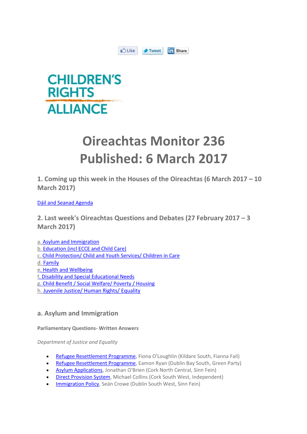 Oireachtas Monitor 236 Published