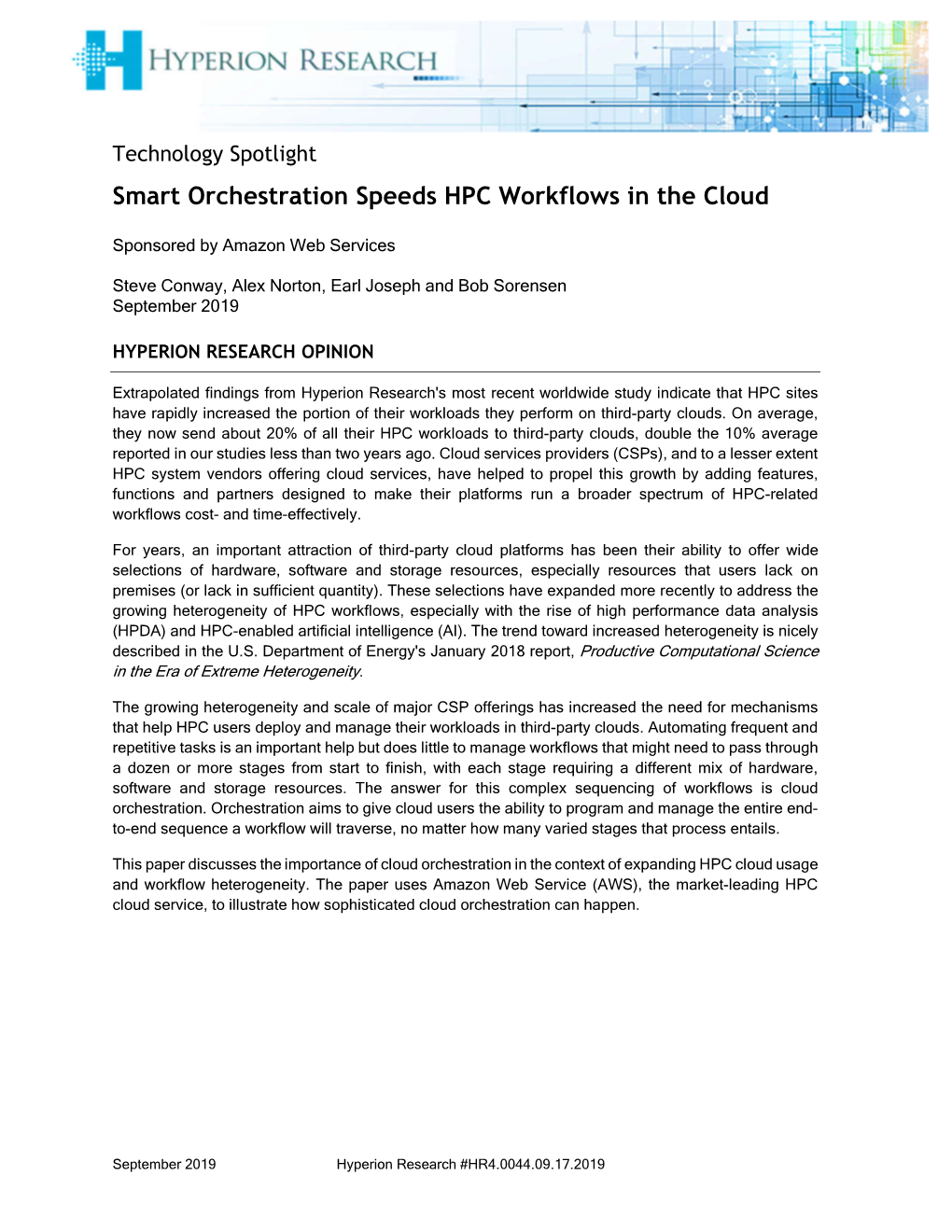 Smart Orchestration Speeds HPC Workflows in the Cloud