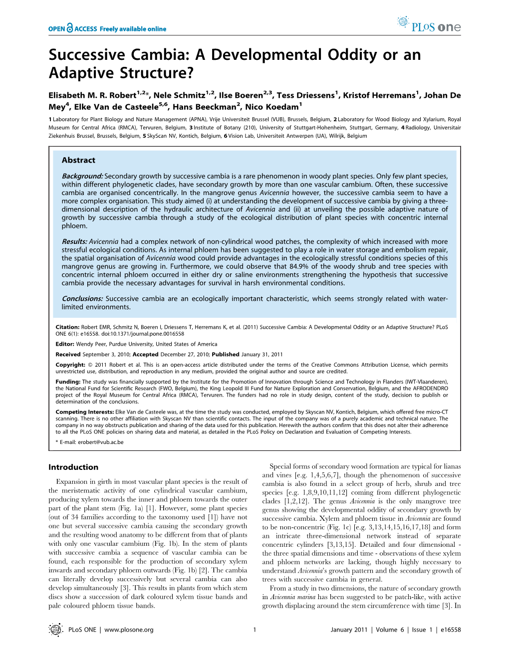 Successive Cambia: a Developmental Oddity Or an Adaptive Structure?