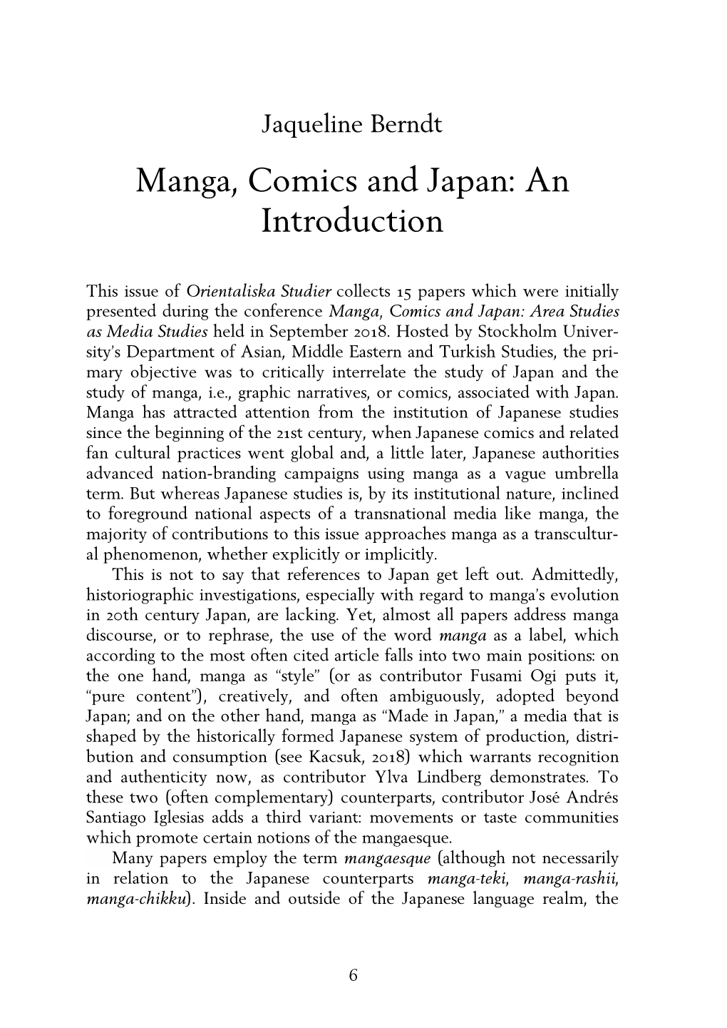 Manga, Comics and Japan: an Introduction