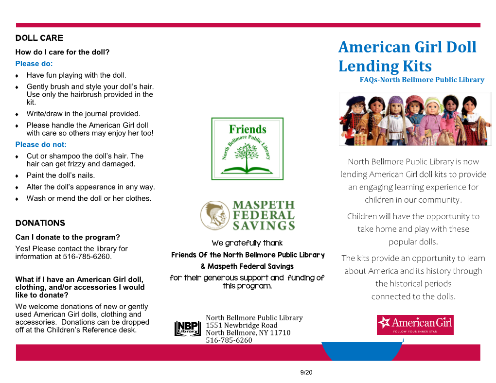 American Girl Doll Lending Kits