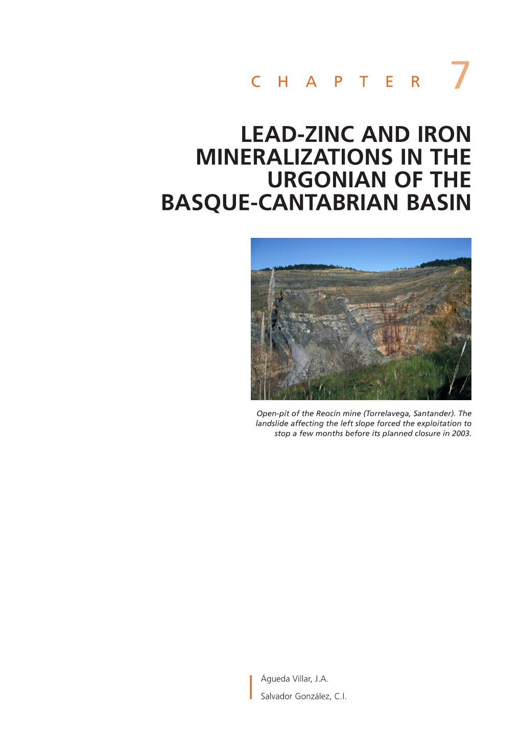 Lead-Zinc and Iron Mineralizations in the Urgonian of the Basque-Cantabrian Basin