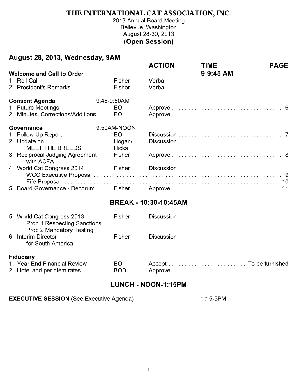 C:\My Files\Meetings\2013 Annual Meeting\2013 Annual Agenda Index Draft2.Wpd