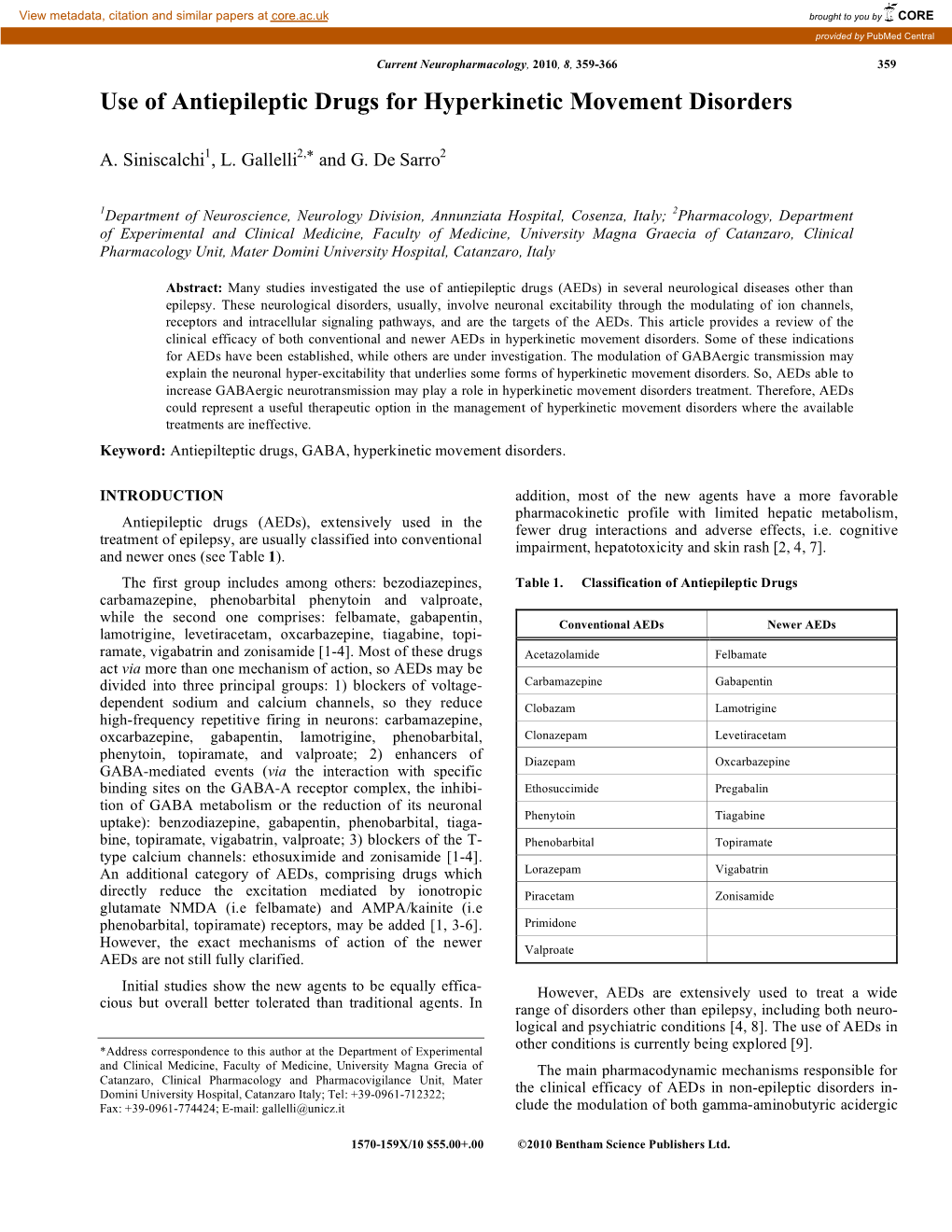 Use of Antiepileptic Drugs for Hyperkinetic Movement Disorders