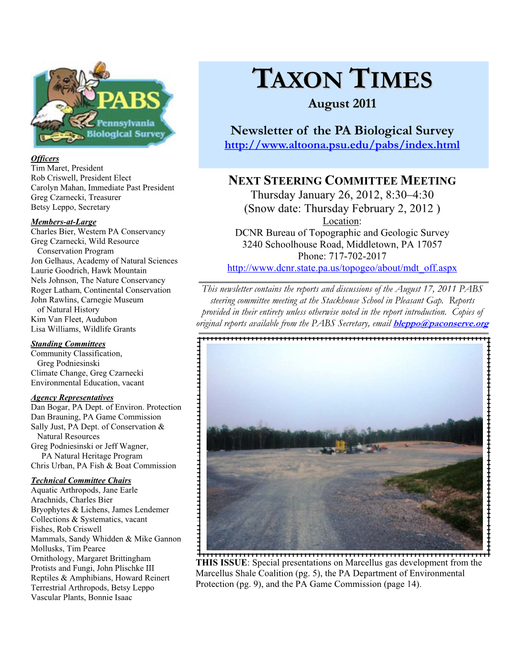 Taxon Times, August 2011