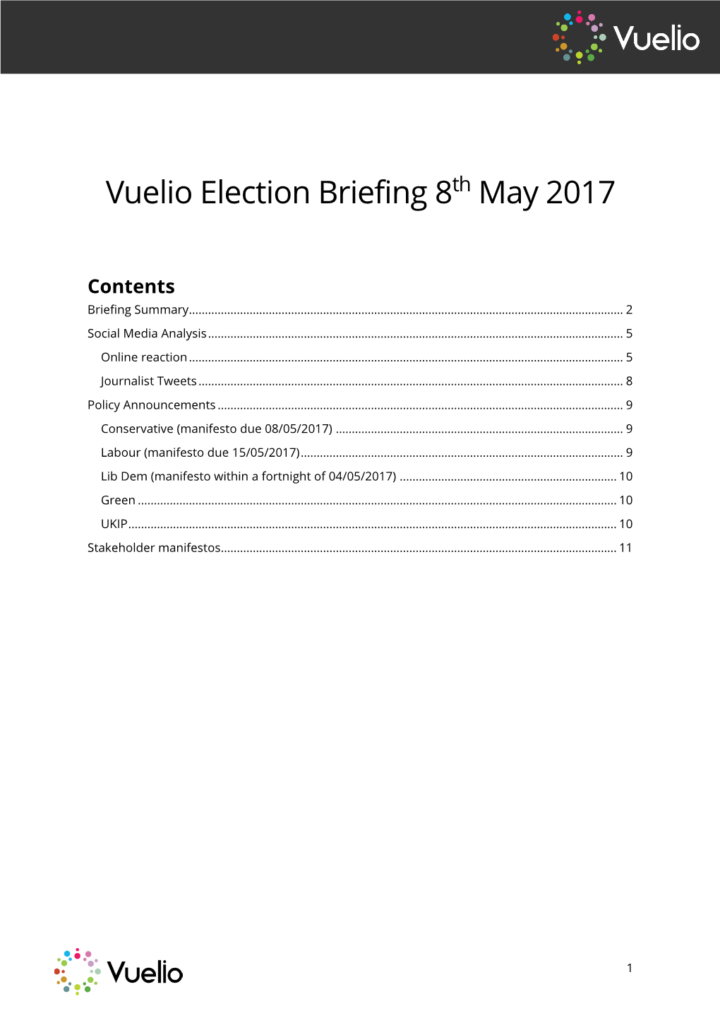 Vuelio Election Briefing 8Th May 2017