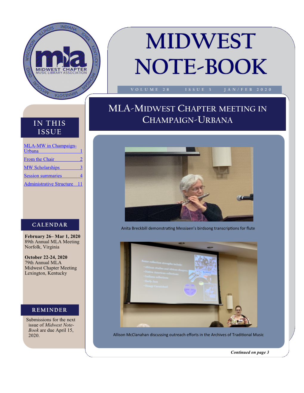 Mla-Midwest Chapter Meeting in Champaign-Urbana