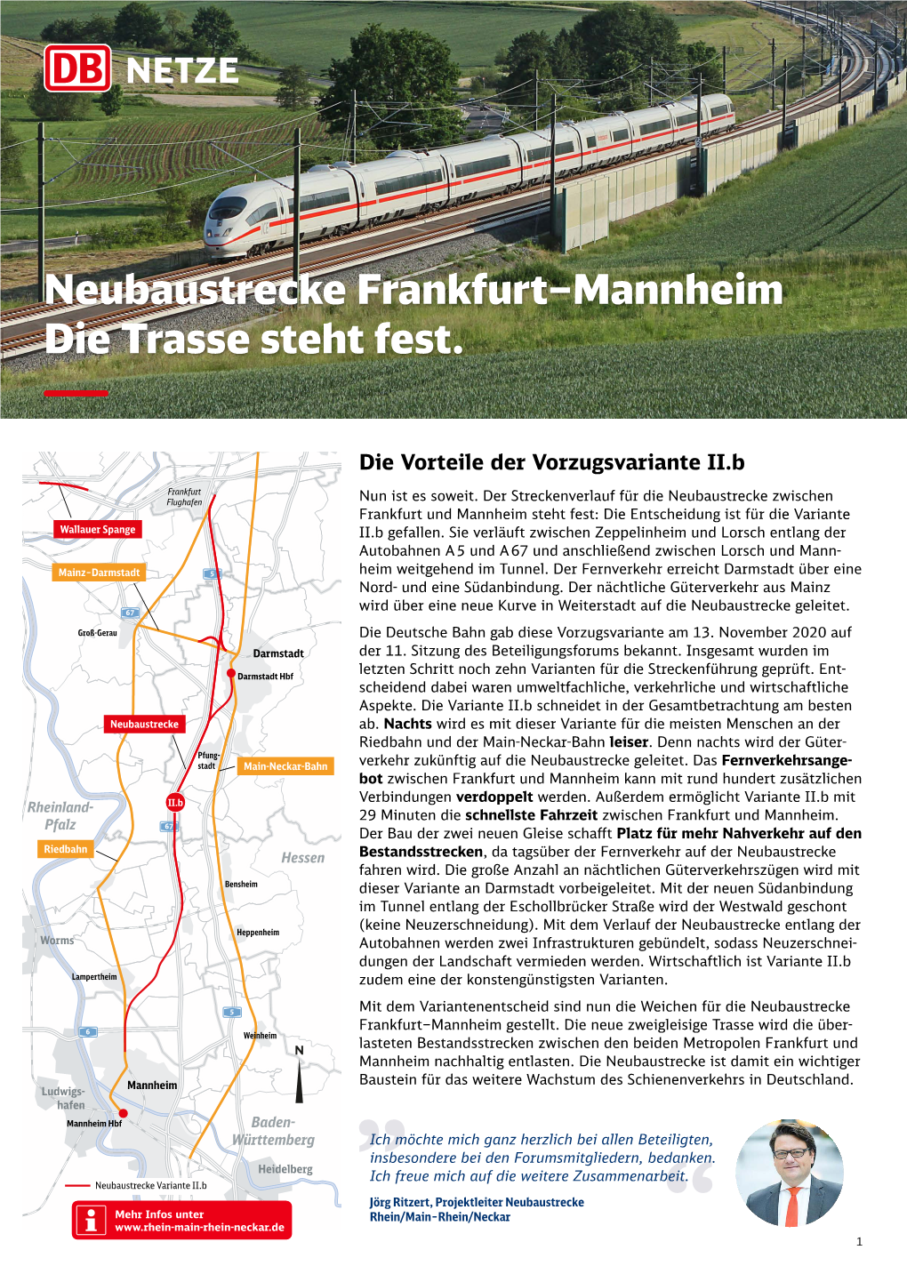 Neubaustrecke Frankfurt–Mannheim Die Trasse Steht Fest