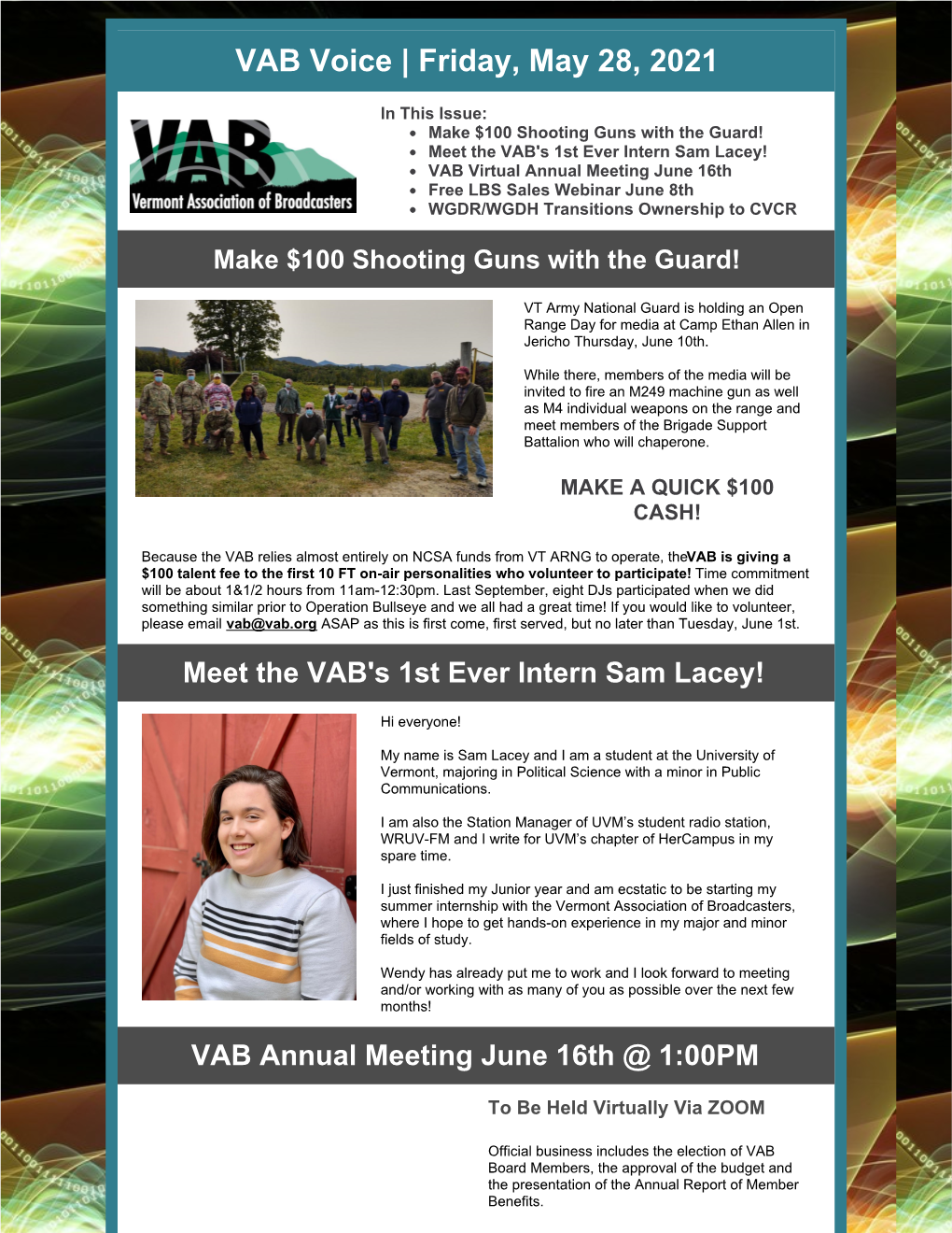 VAB Voice | Friday, May 28, 2021