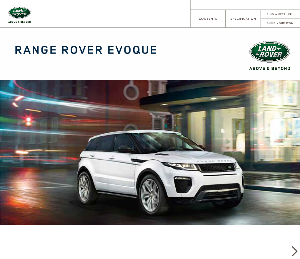 Range Rover Evoque Find a Retailer Contents Specification Build Your Own