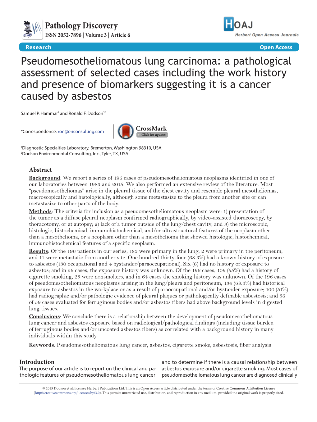 Pseudomesotheliomatous Lung Carcinoma