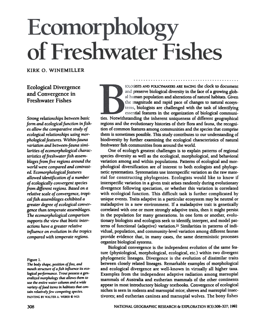 Ecological Divergence and Convergence in Freshwater Fishes