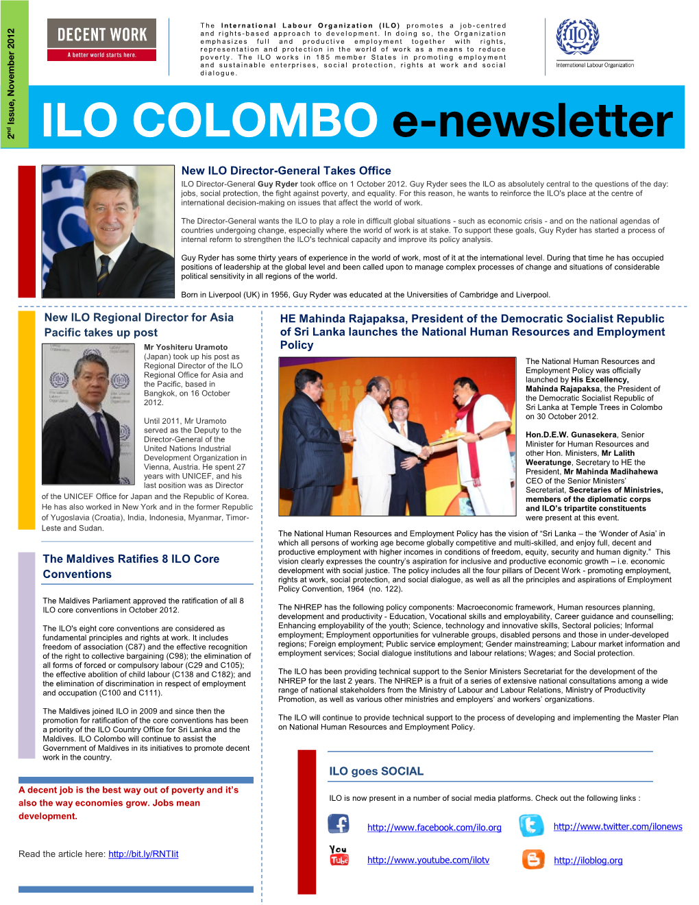 ILO COLOMBO E-Newsletter