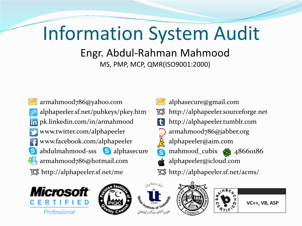 Information System Audit Engr