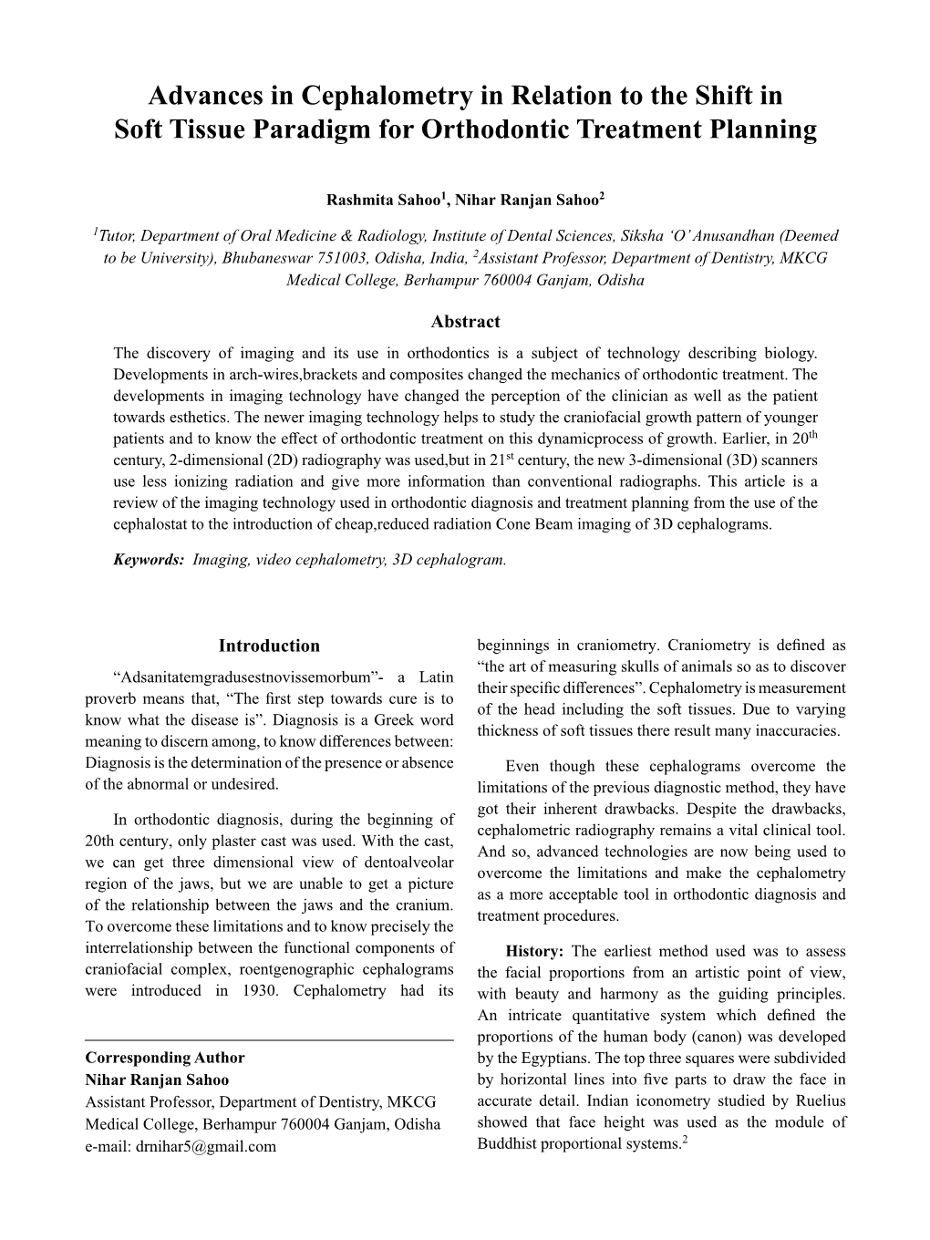 Advances in Cephalometry in Relation to the Shift in Soft Tissue Paradigm for Orthodontic Treatment Planning