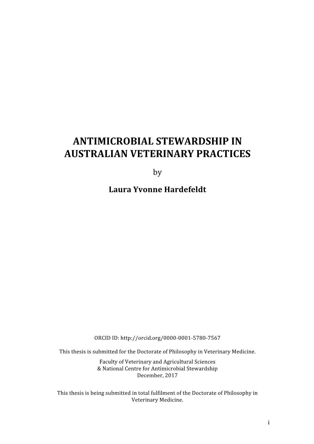 Antimicrobial Stewardship in Australian Veterinary Practices