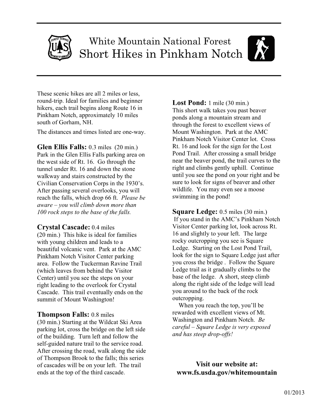 Short Hikes in Pinkham Notch
