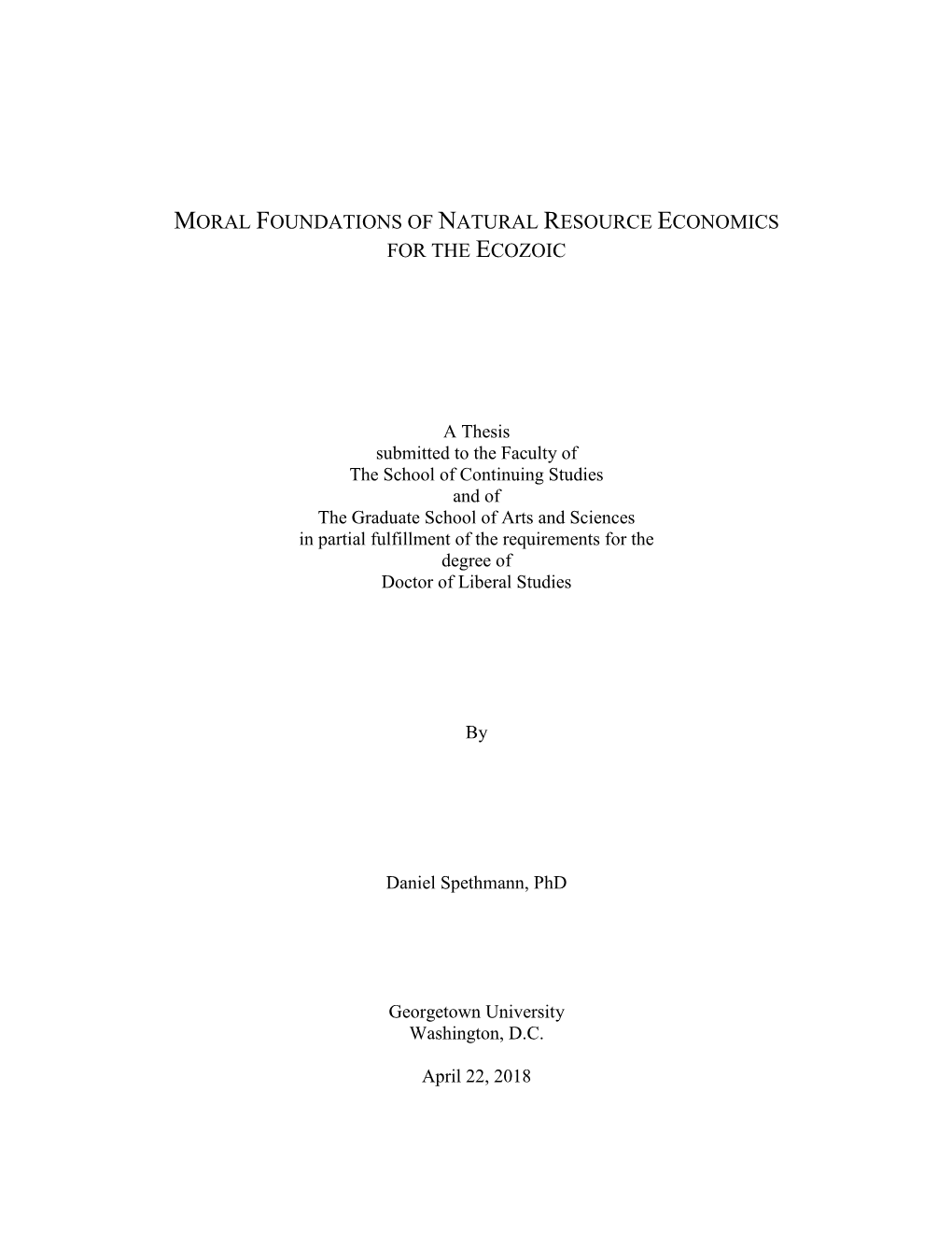 Moral Foundations of Natural Resource Economics for the Ecozoic