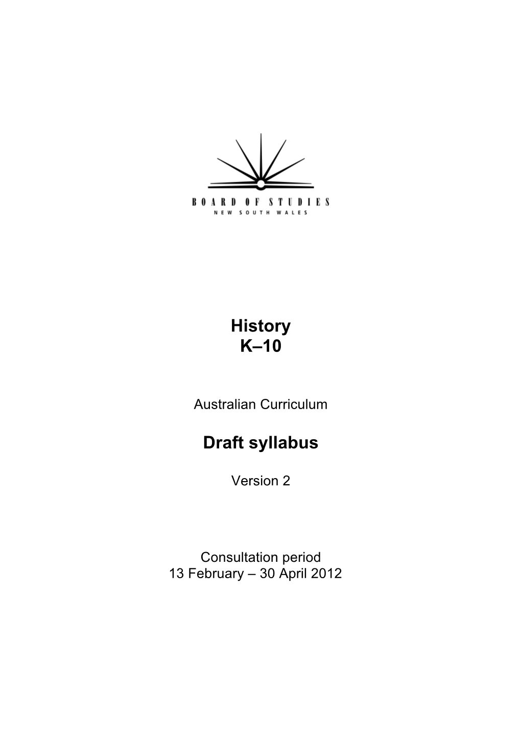 History K-10 Draft Syllabus Version 2