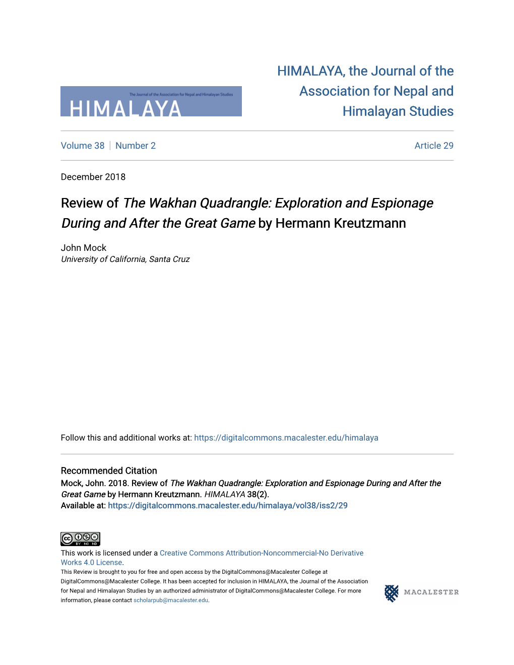 &lt;I&gt;The Wakhan Quadrangle: Exploration and Espionage During