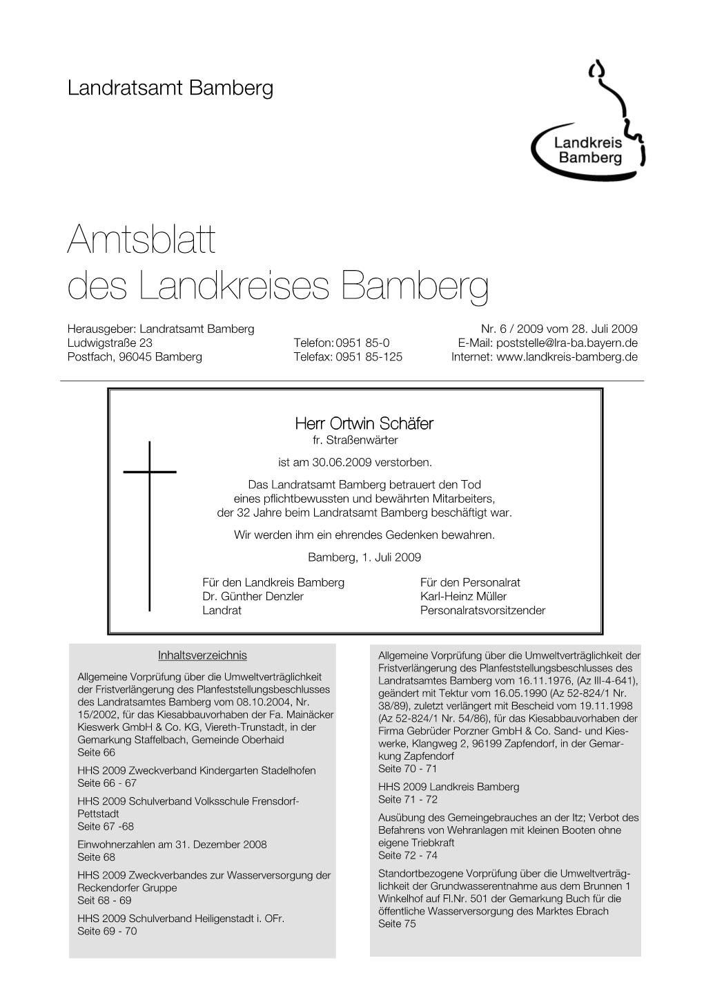 Amtsblatt Des Landkreises Bamberg