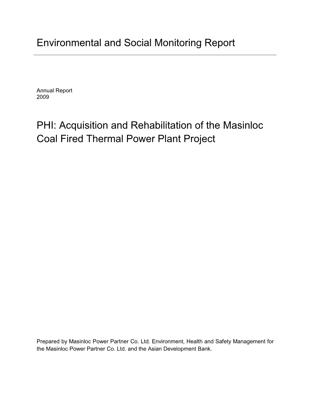 Masinloc Coal Fired Thermal Power Plant Project