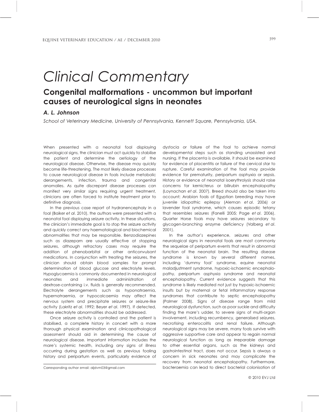 Clinical Commentary Congenital Malformations - Uncommon but Important Causes of Neurological Signs in Neonates A